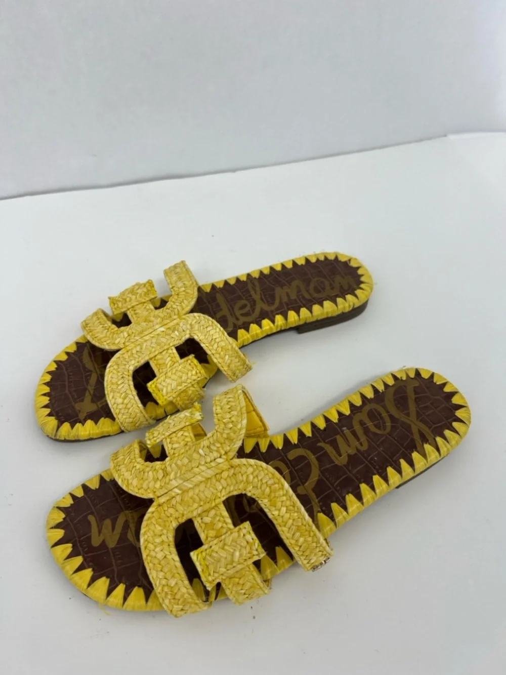 Sam Edelman Beckie Yellow Braided Slide Sandals - Picture 4 of 7